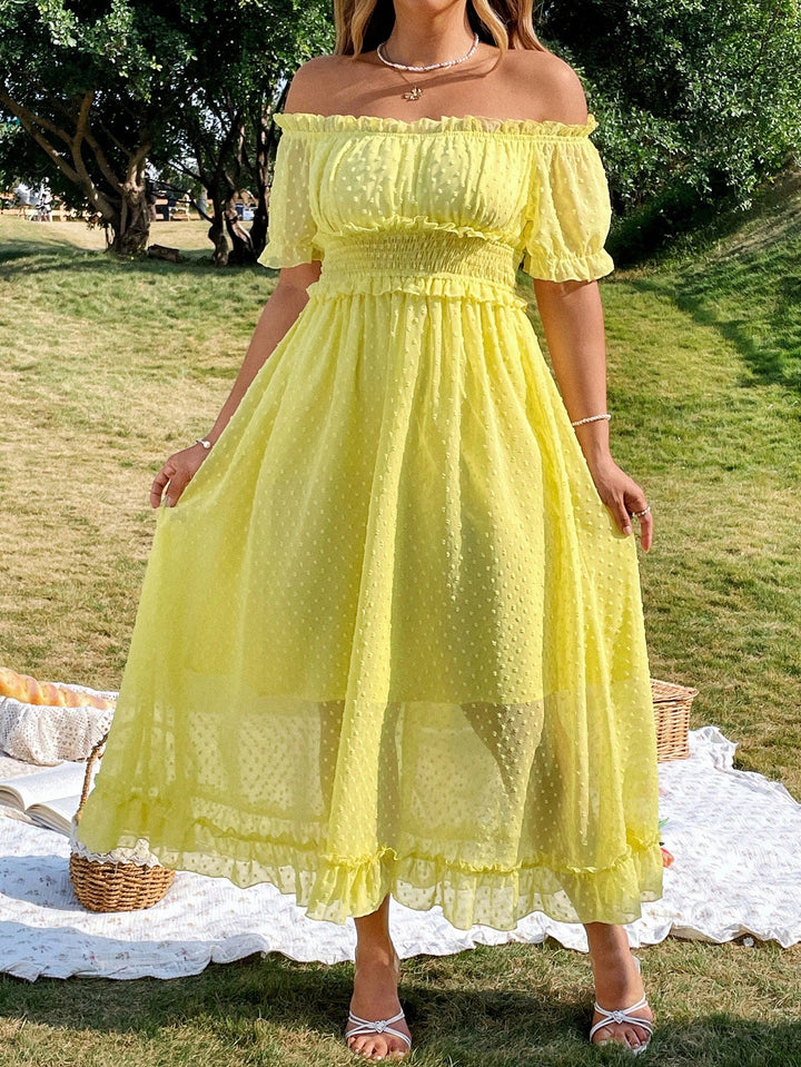 SHEIN maxi ruha, sárga
