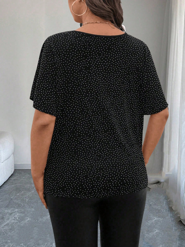 Shein Curve+ póló, fekete
