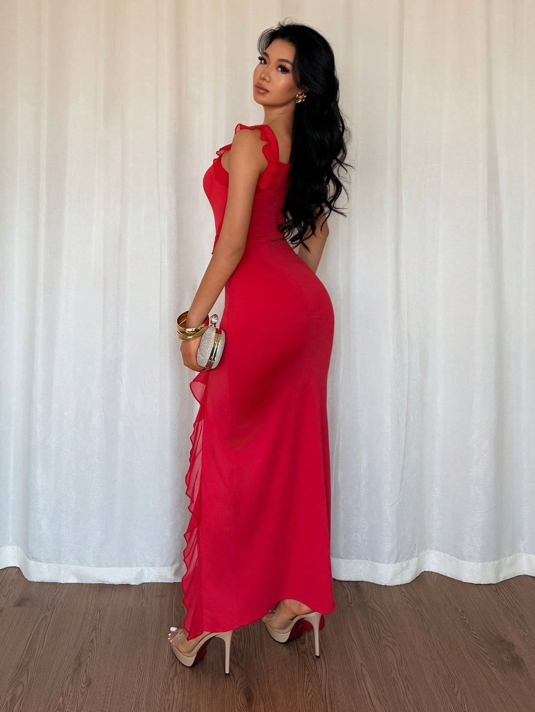 SHEIN maxi ruha, piros