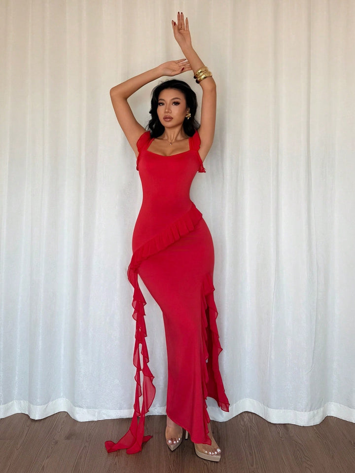 SHEIN maxi ruha, piros