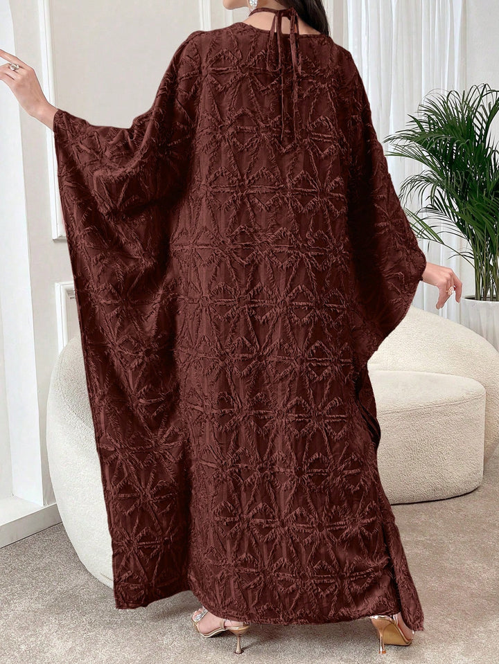 Set caftan și jalabiya SHEIN, maro