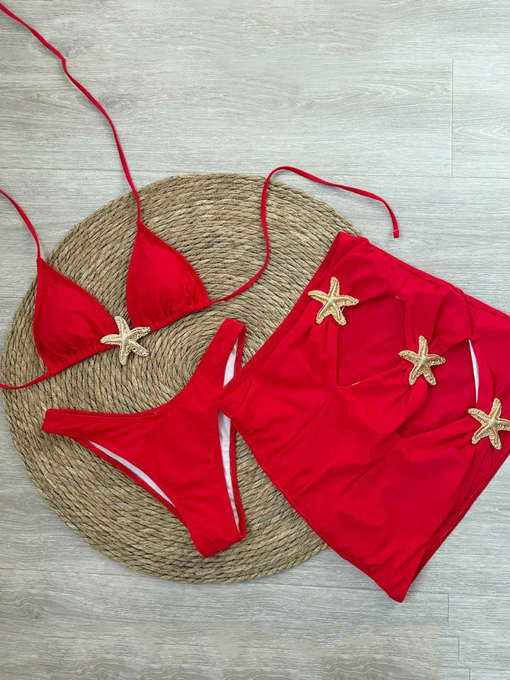 Set bikini SHEIN, roșu