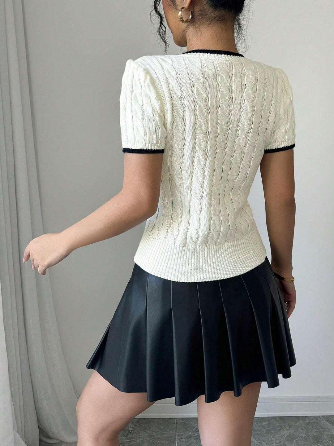Top tricotat SHEIN, roz