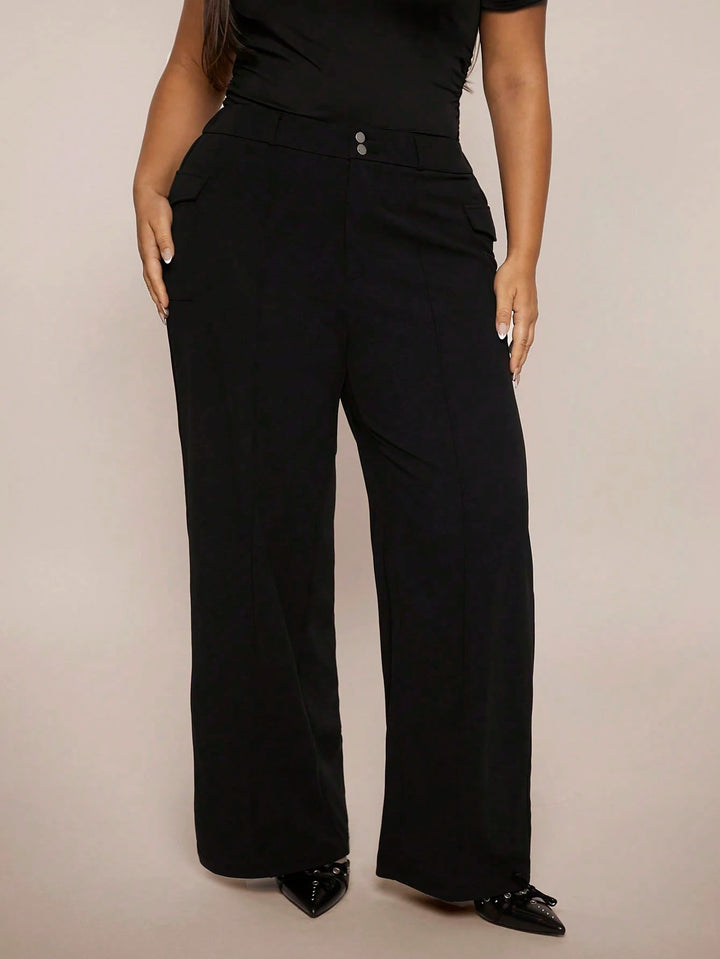 Shein Curve+ nadrág, fekete