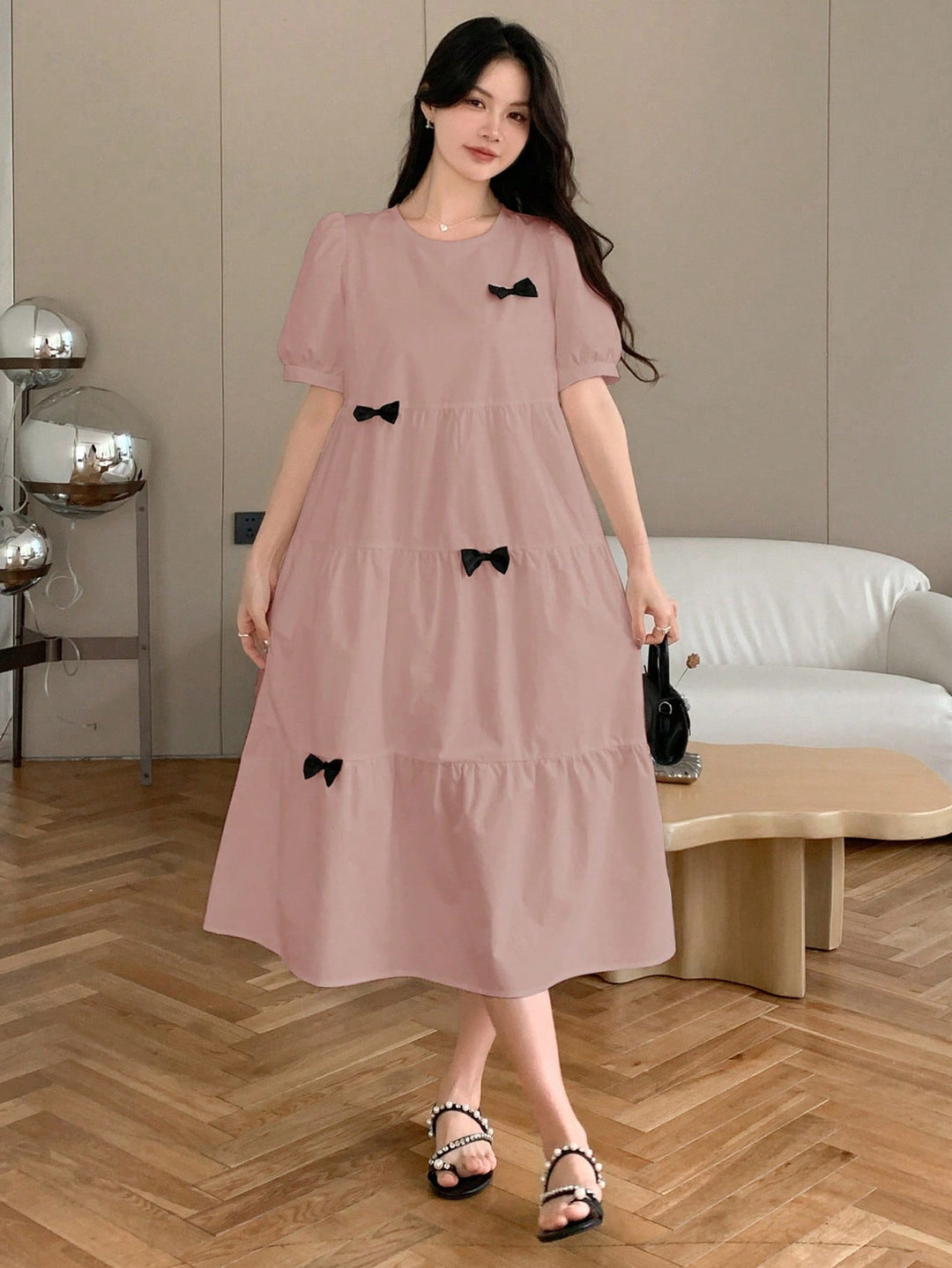 Rochie midi SHEIN, roz