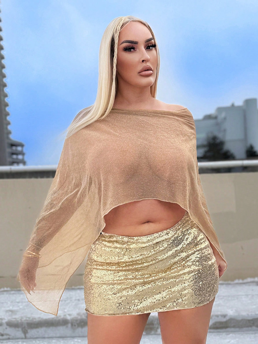 SHEIN blúz, arany