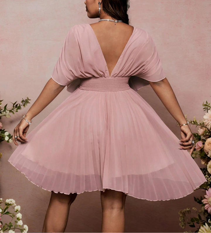 Shein Curve+ miniruha, rózsaszín