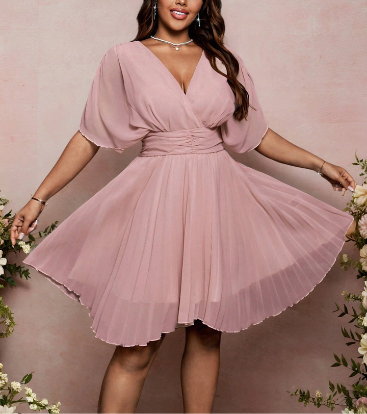 Shein Curve+ miniruha, rózsaszín