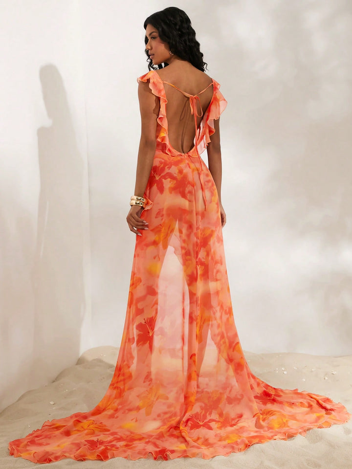 SHEIN narancssárga maxi ruha