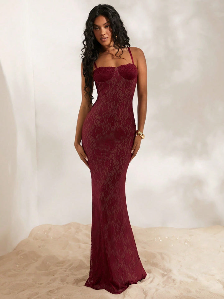 Rochie maxi SHEIN, vișiniu
