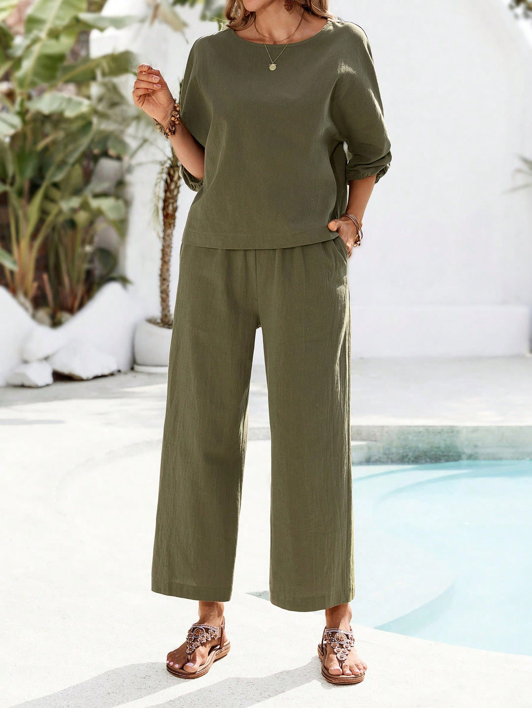 SHEIN szett, khaki