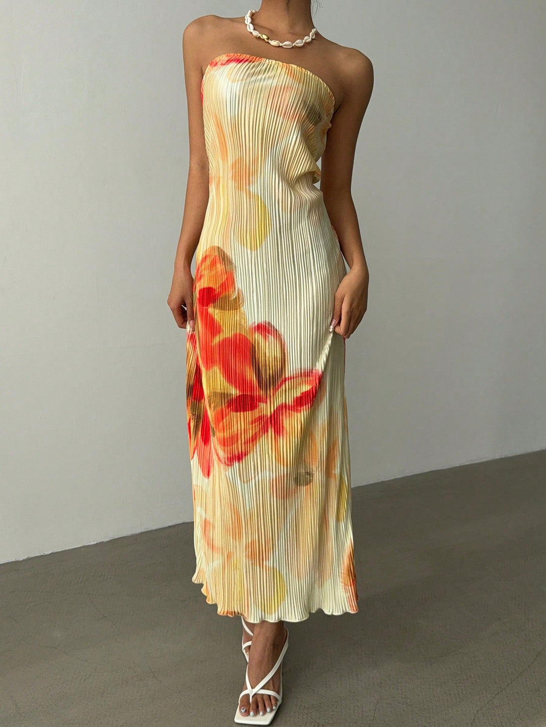 Rochie maxi SHEIN, portocaliu