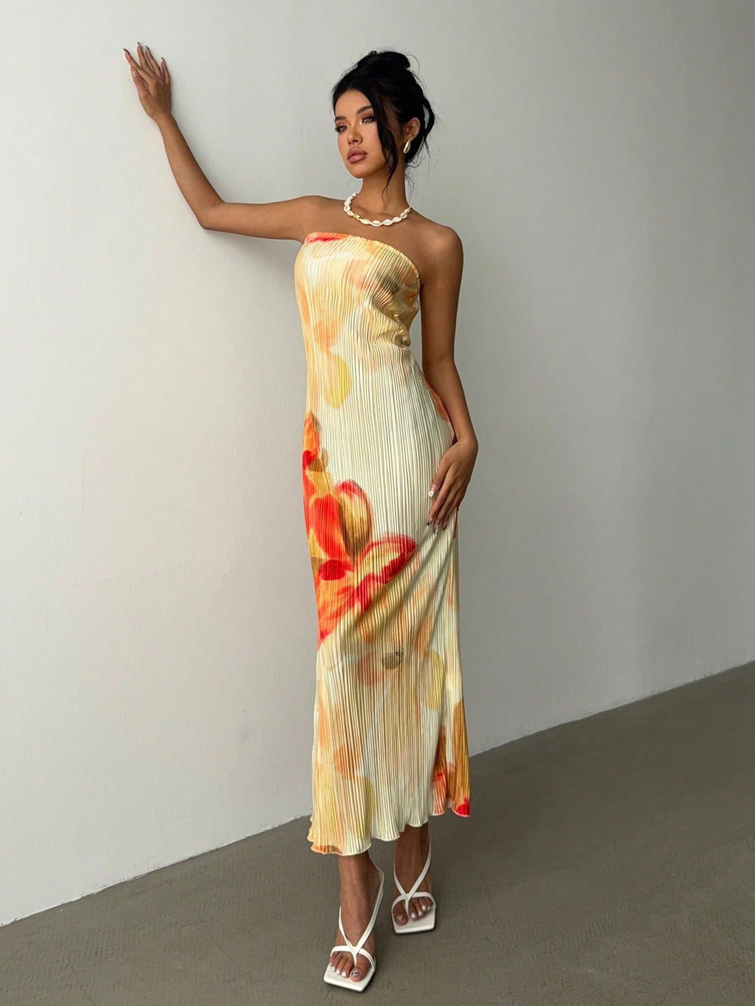Rochie maxi SHEIN, portocaliu