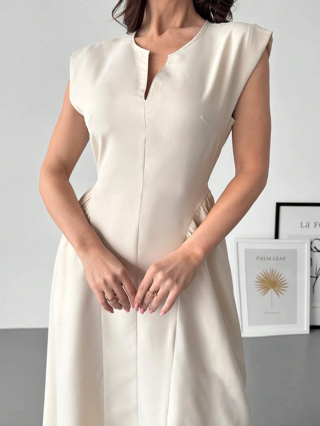 Rochie maxi SHEIN, crem