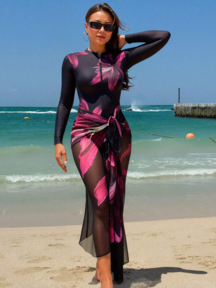 Set costum de baie SHEIN, mix culori