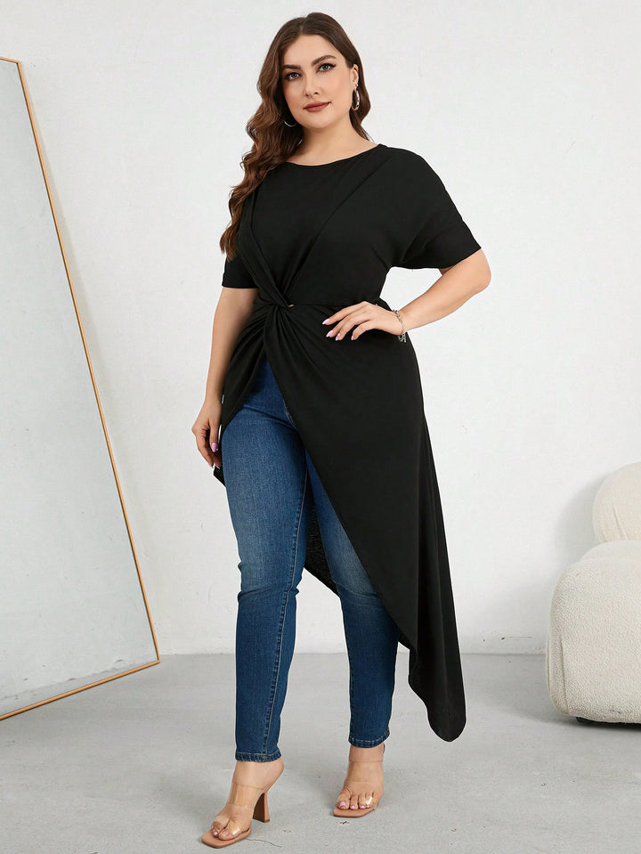Tricou lung SHEIN, negru