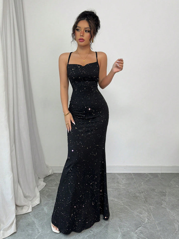 SHEIN maxi ruha, fekete