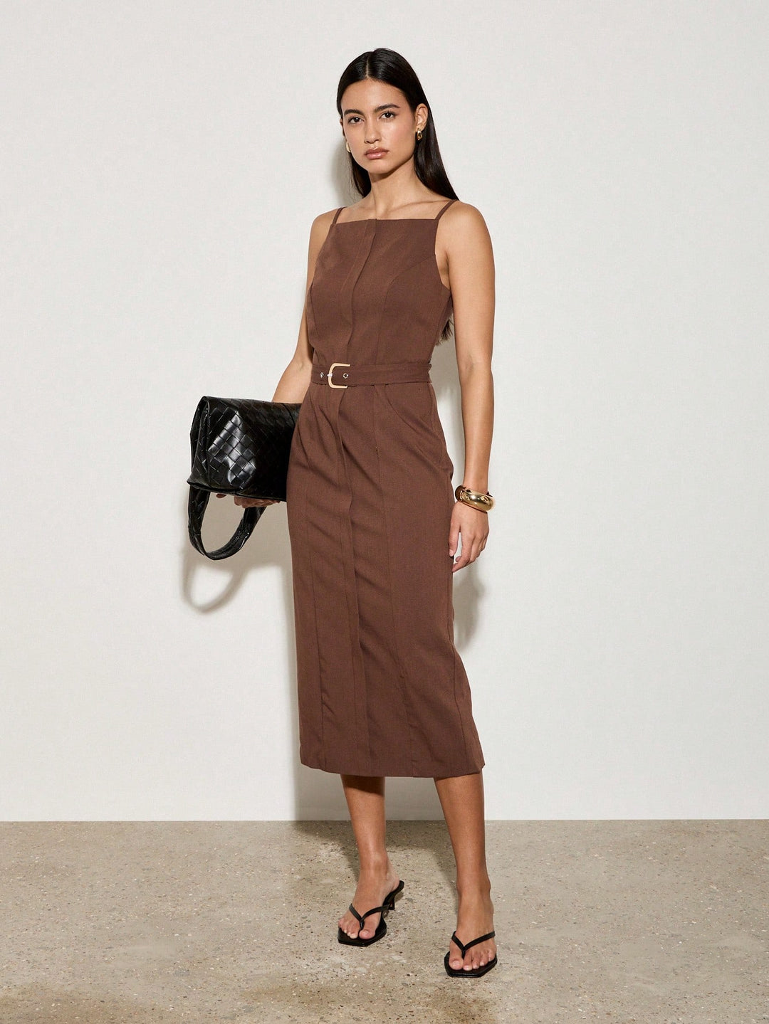 Rochie midi SHEIN, maro