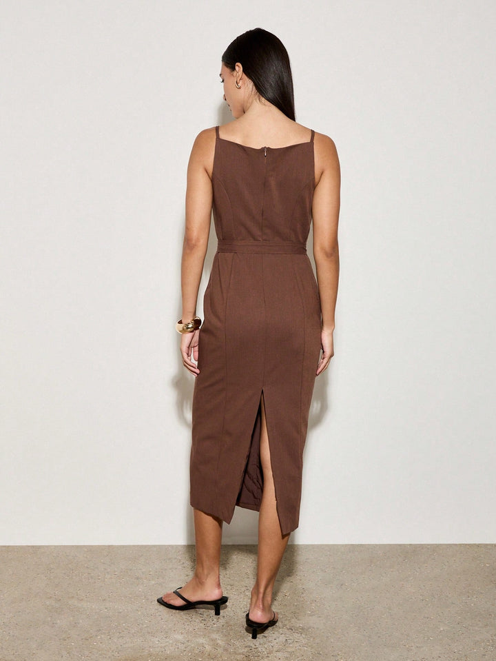 Rochie midi SHEIN, maro