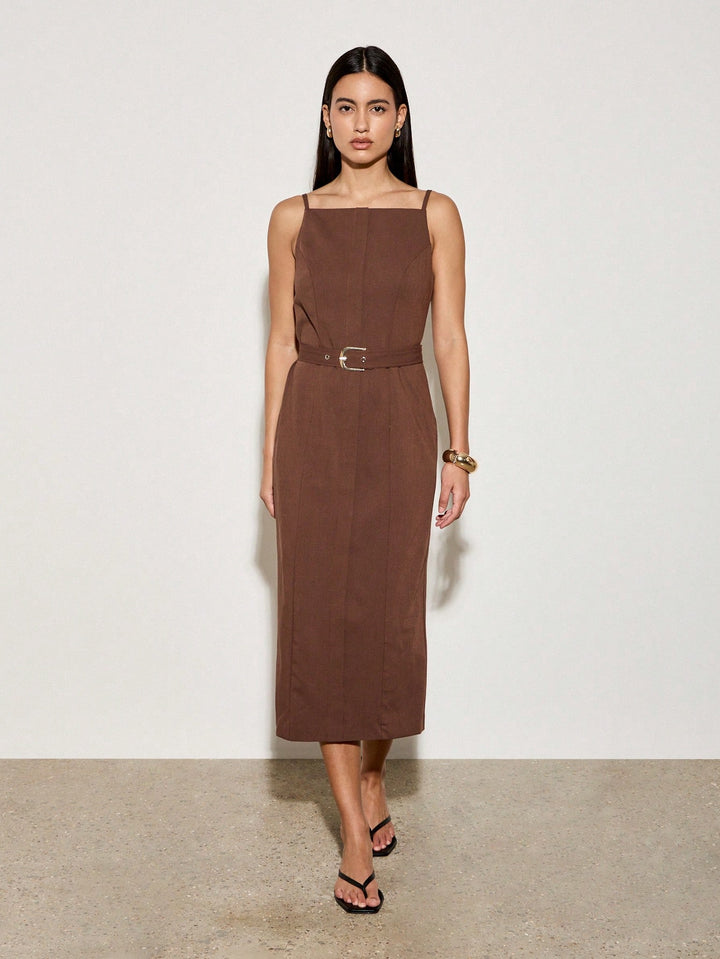 Rochie midi SHEIN, maro