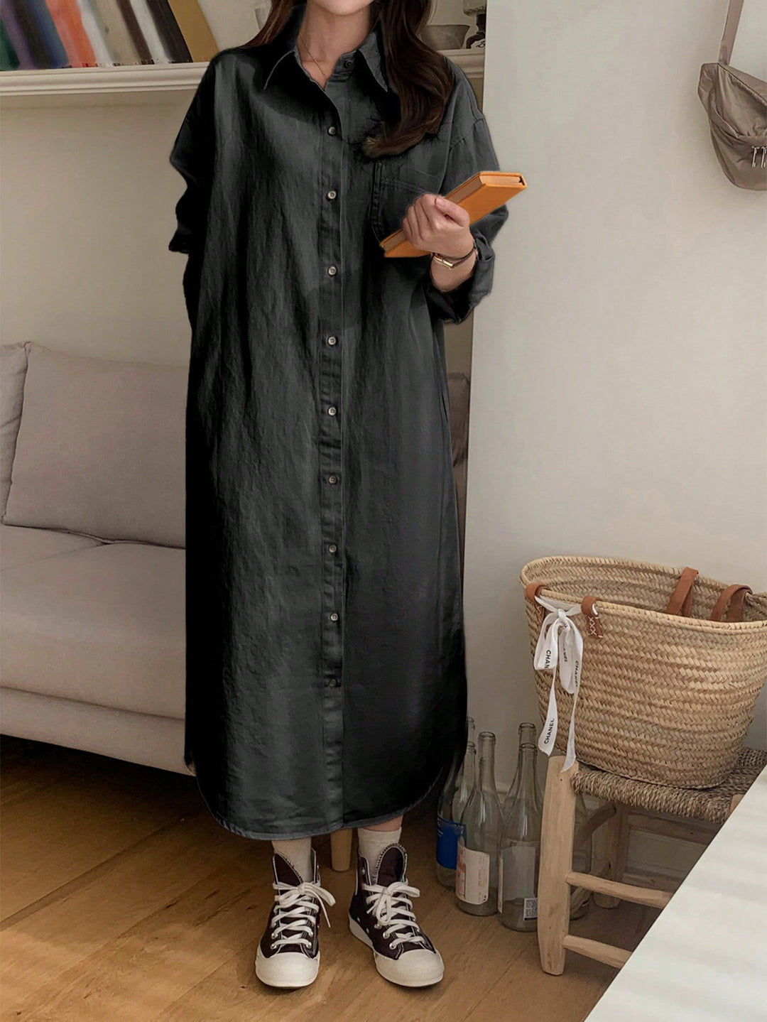 SHEIN maxi ruha, fekete