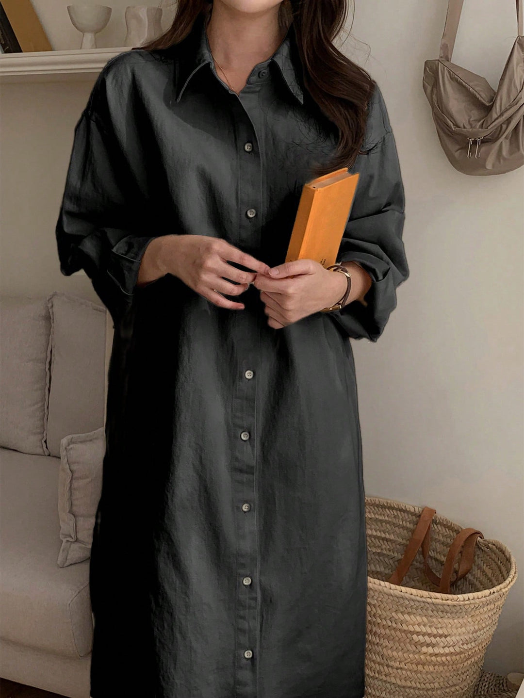 SHEIN maxi ruha, fekete