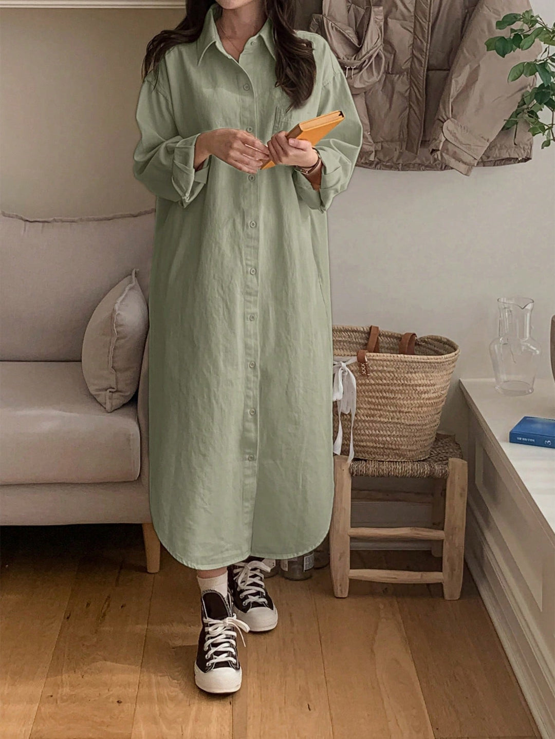 Rochie maxi SHEIN, kaki