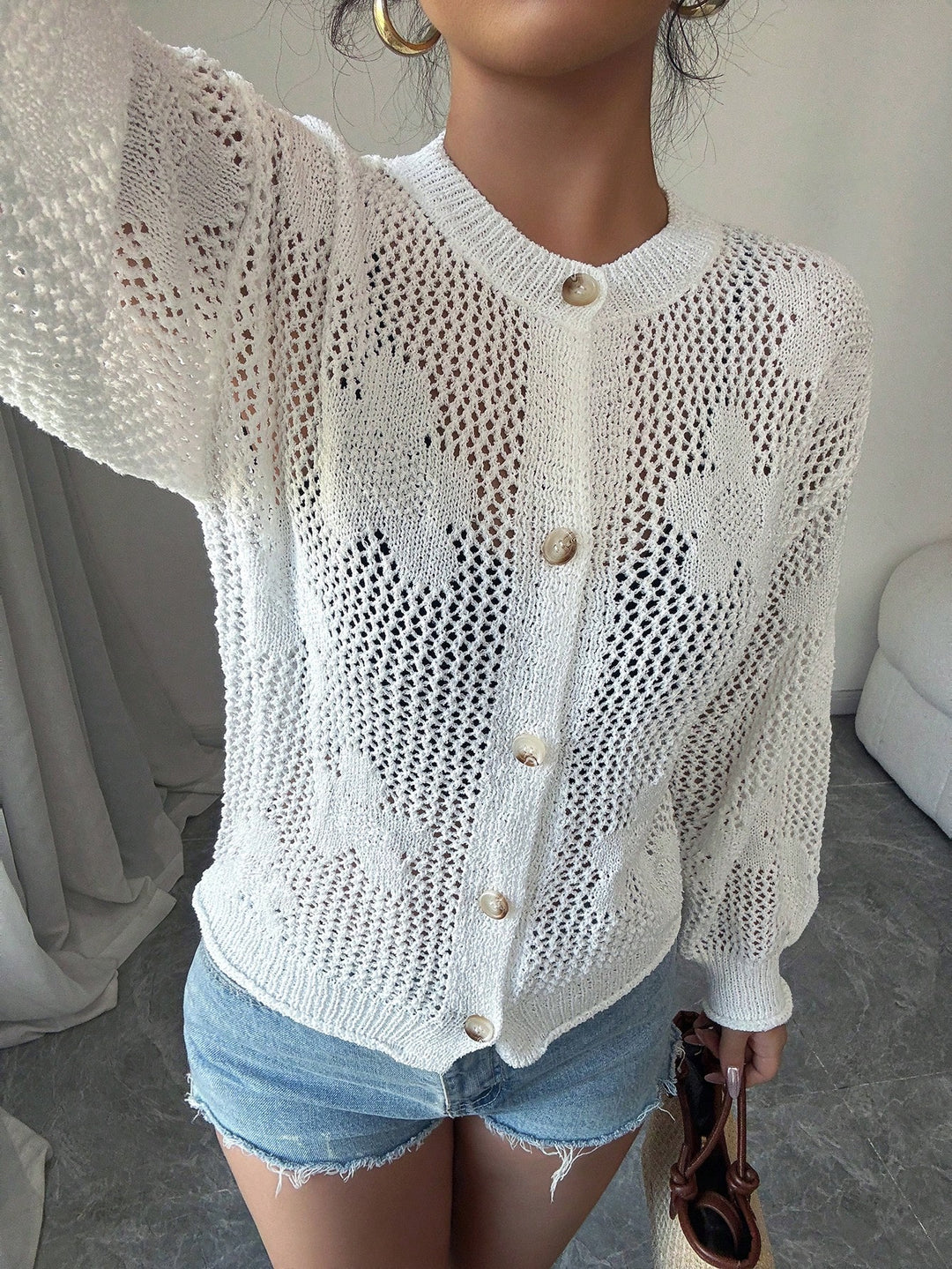 Cardigan SHEIN, alb
