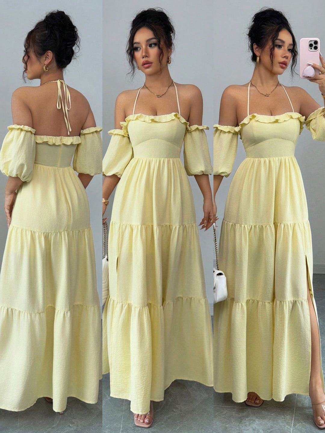 Rochie maxi SHEIN, galben