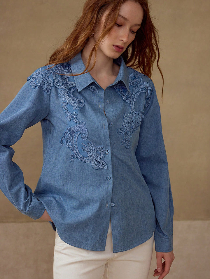 Bluza din denim SHEIN
