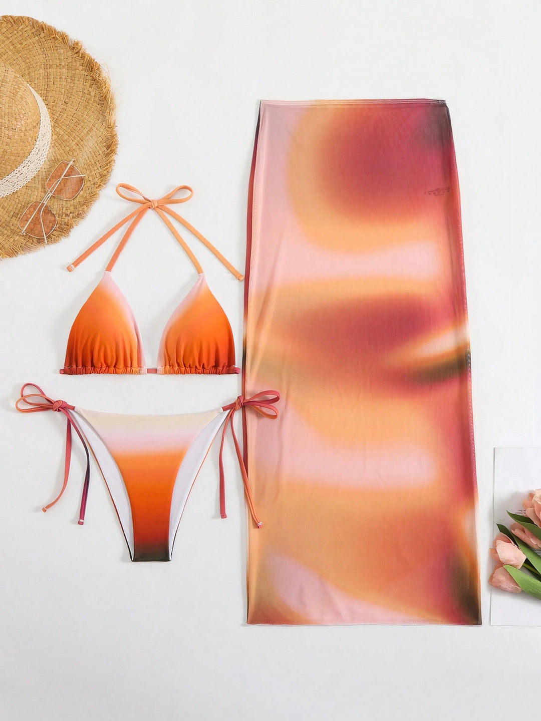 Set bikini SHEIN, portocaliu