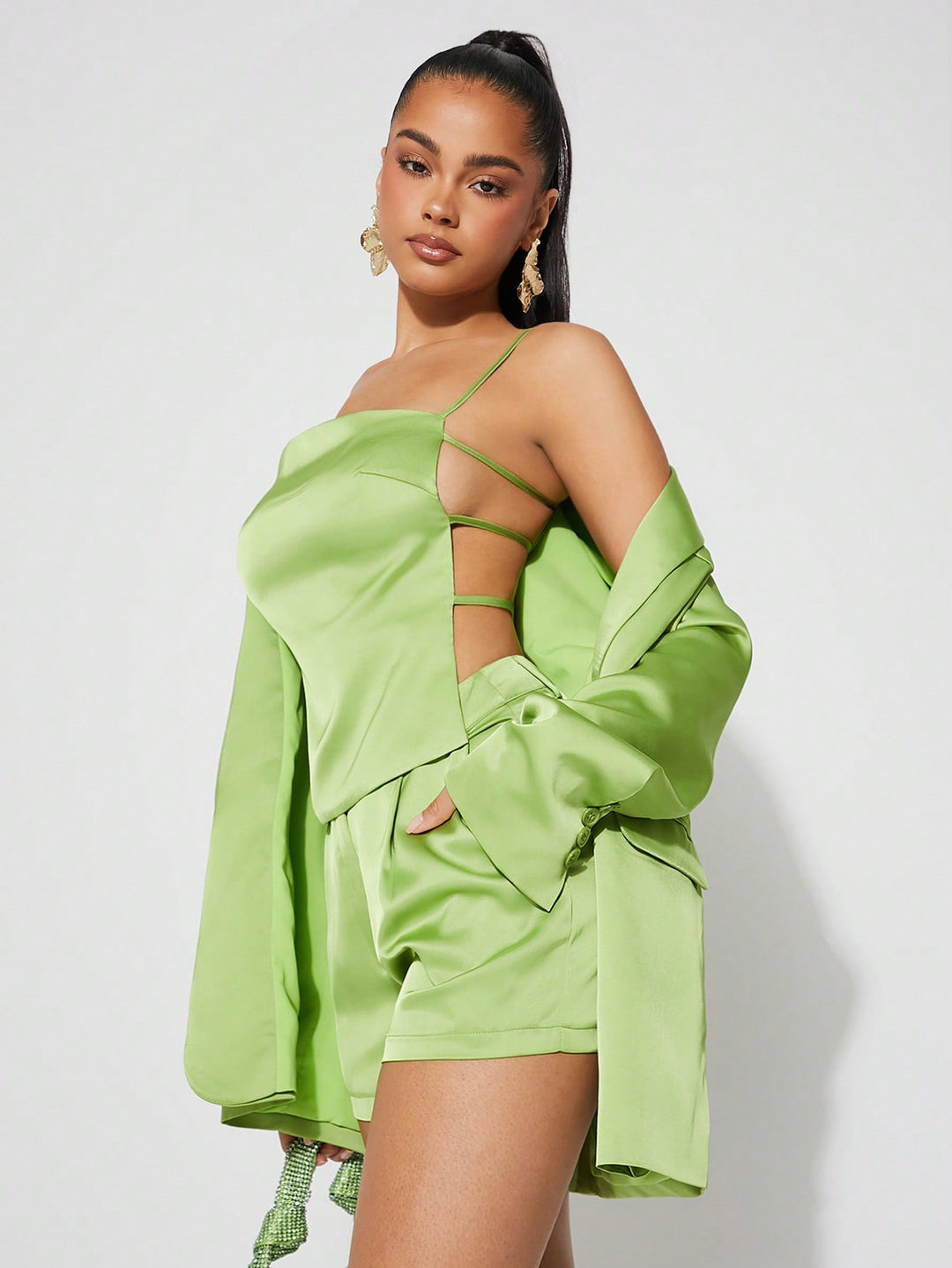 Pantaloni scurți SHEIN, verde
