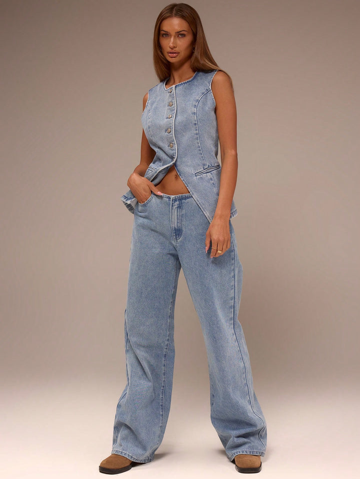 Jachetă denim SHEIN, albastru