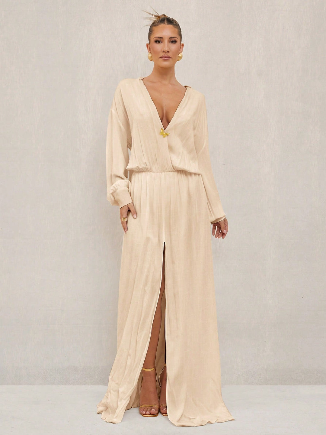 SHEIN maxi ruha, khaki