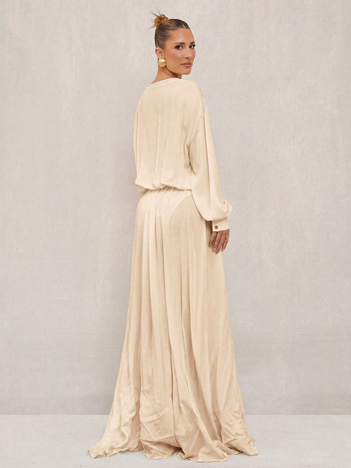 SHEIN maxi ruha, khaki
