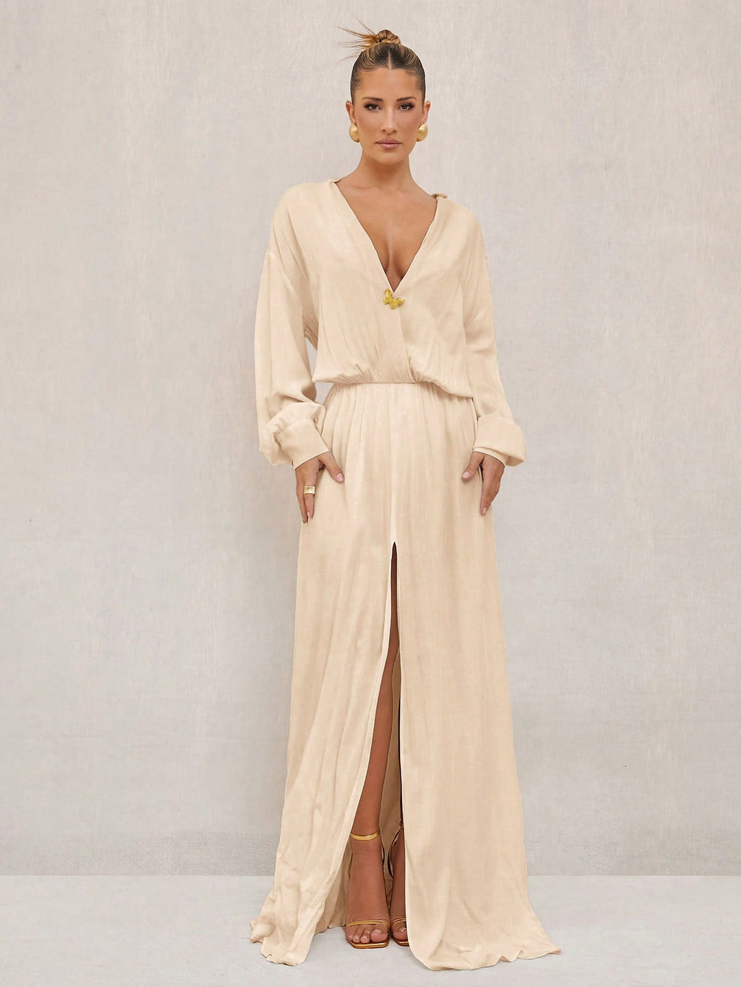 SHEIN maxi ruha, khaki