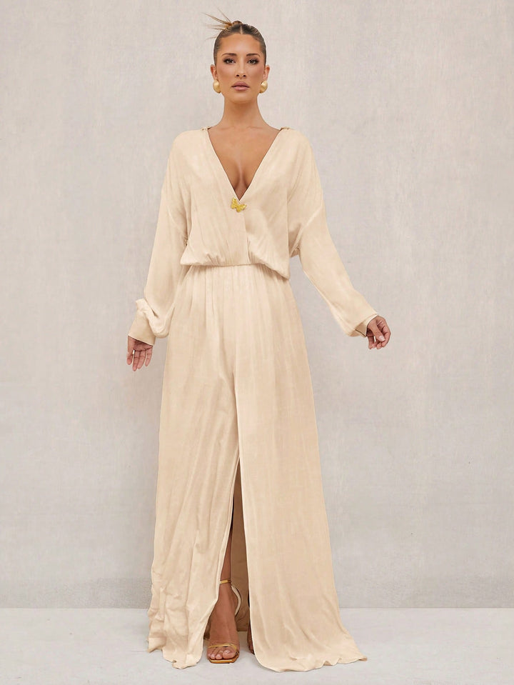 SHEIN maxi ruha, khaki