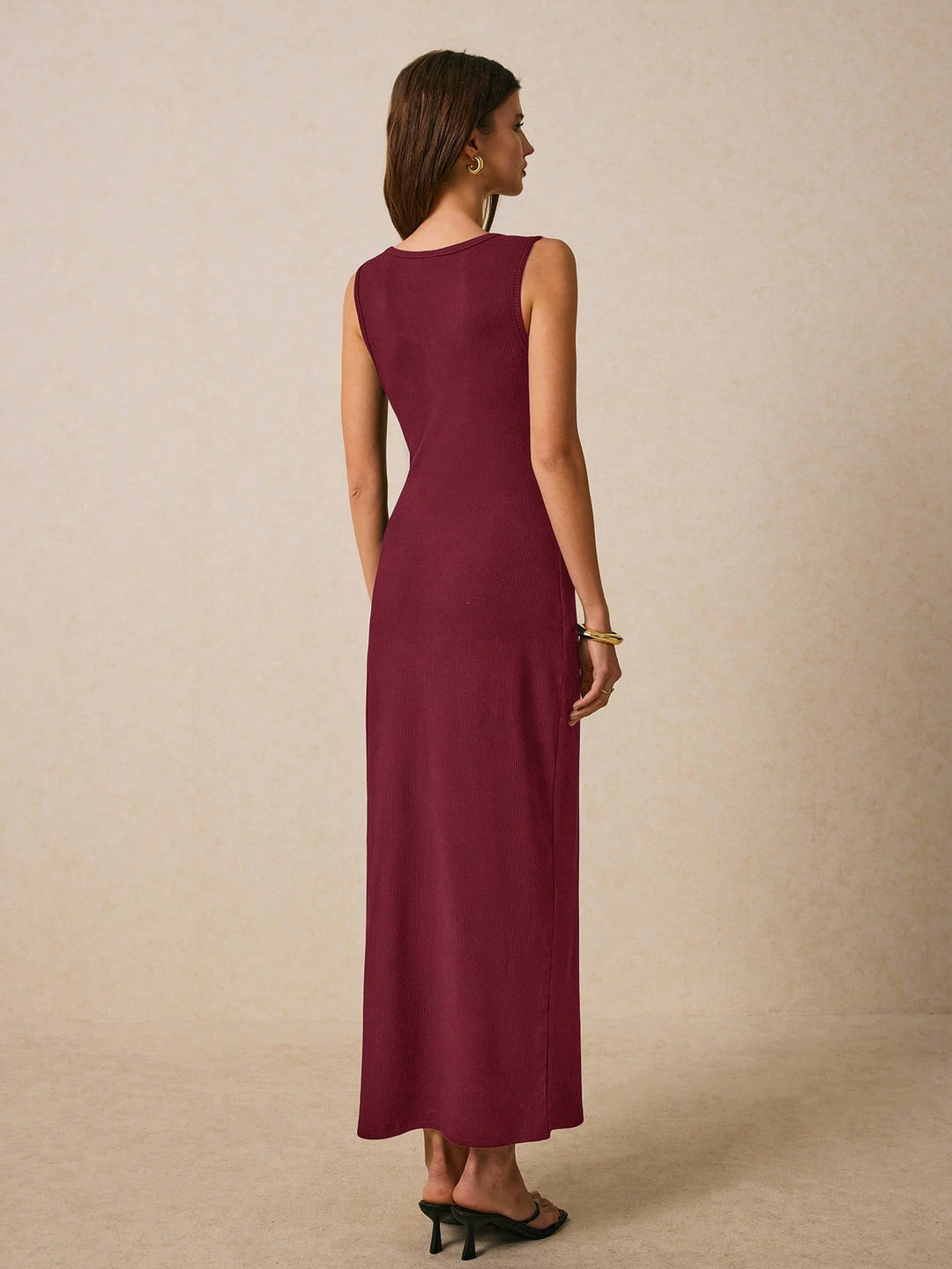 SHEIN maxi ruha, bordó