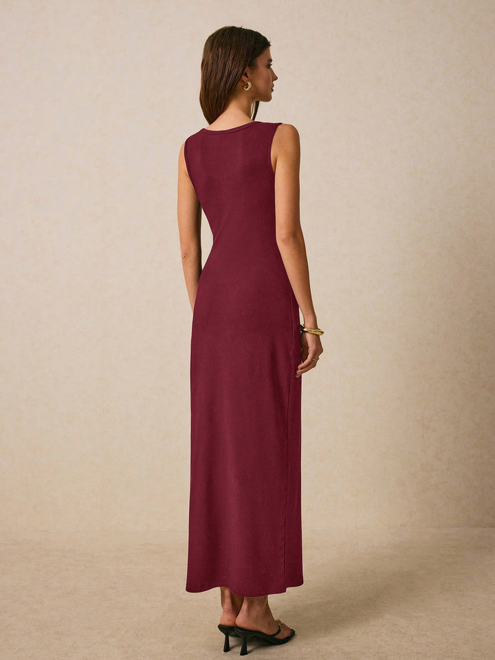 SHEIN maxi ruha, bordó