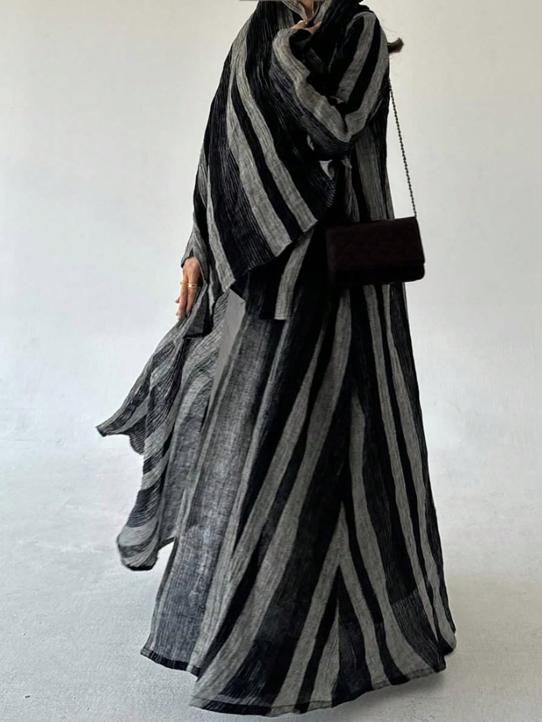 Set caftan și jalabiya SHEIN, gri