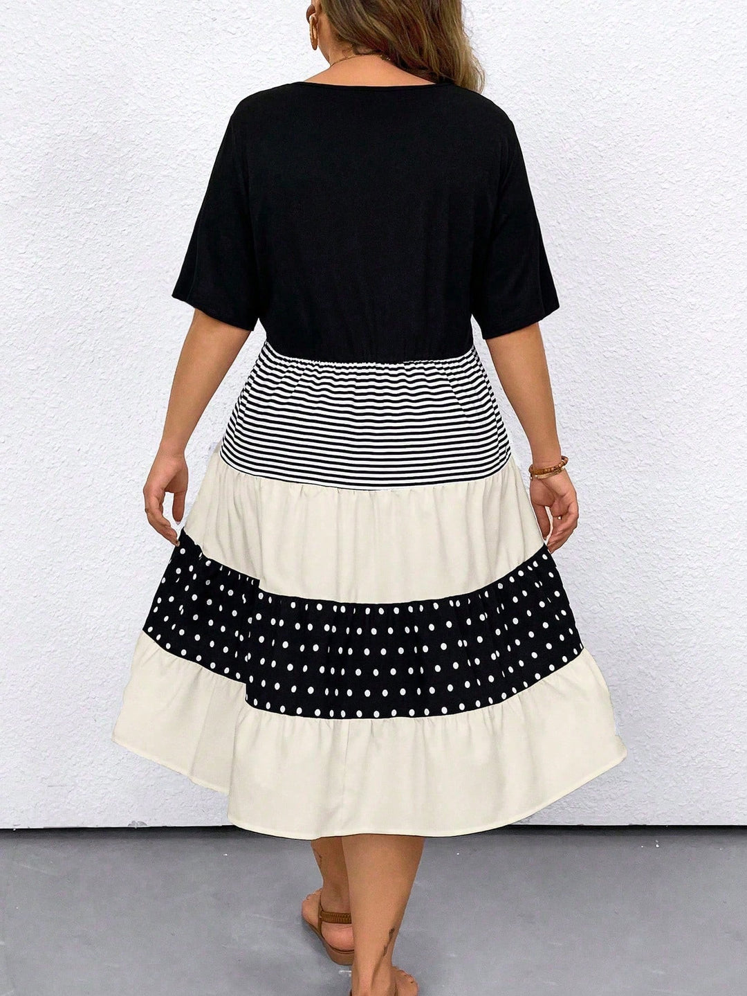 Shein Curve+ midiruha, többszínű