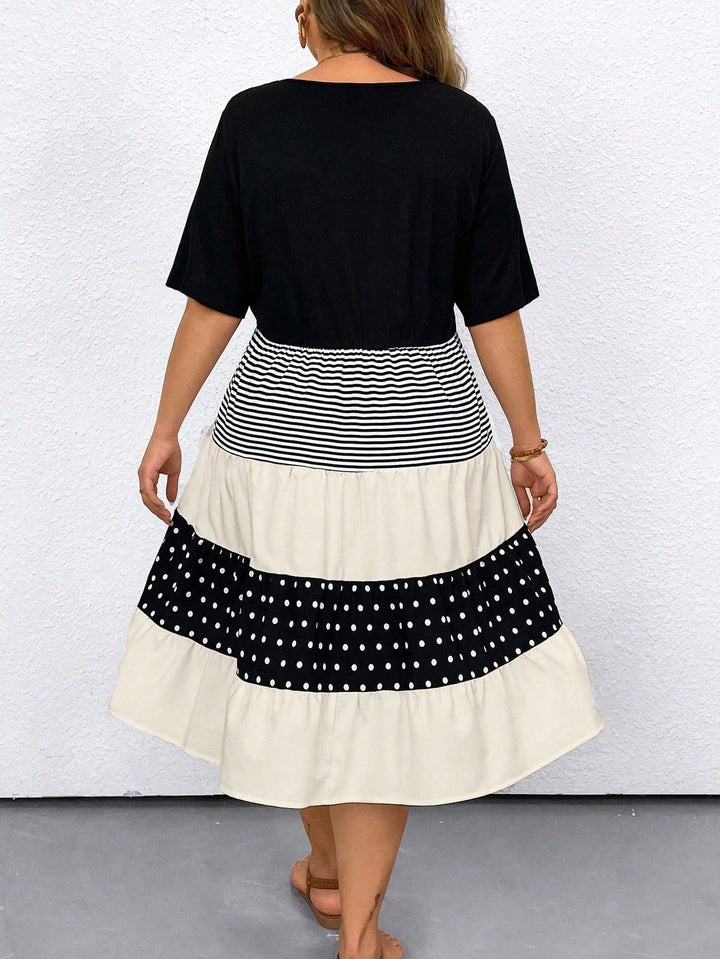 Shein Curve+ midiruha, többszínű