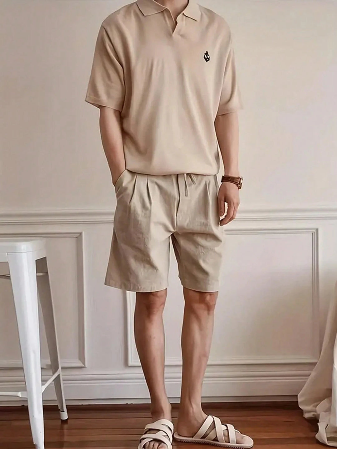 Pantaloni scurți SHEIN, crem