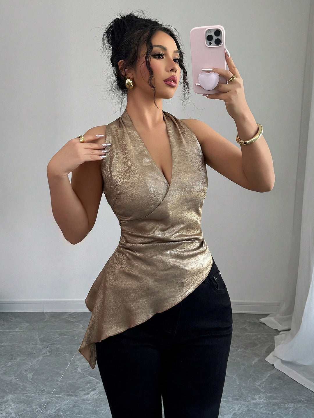 Top SHEIN, auriu