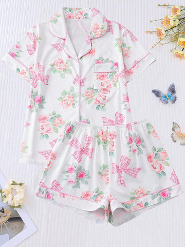 Compleu pijamale SHEIN, alb