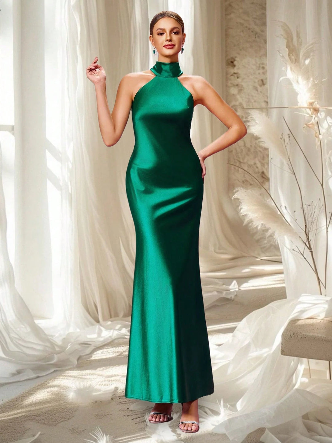 Rochie maxi SHEIN, verde
