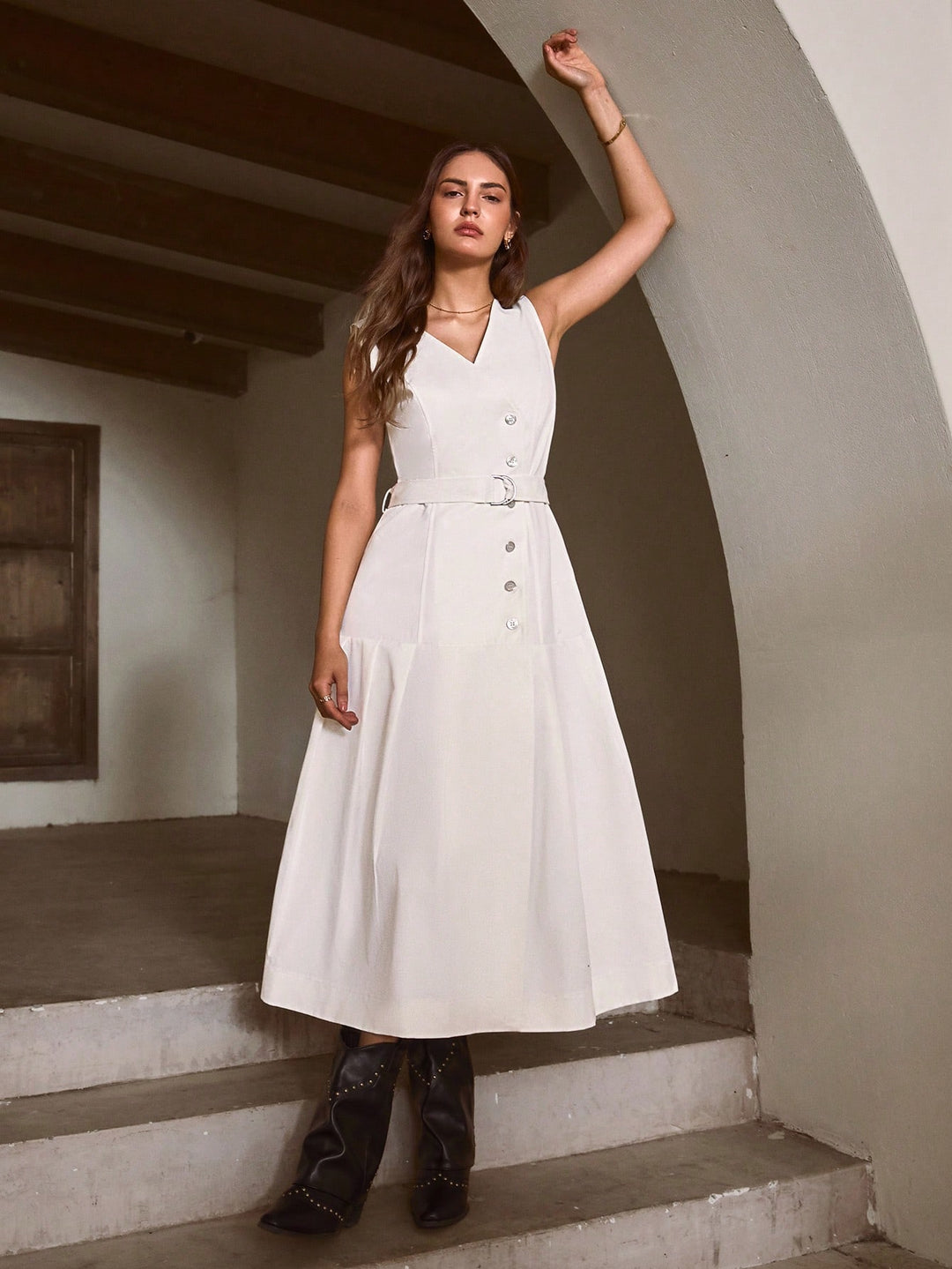 Rochie maxi SHEIN, alb