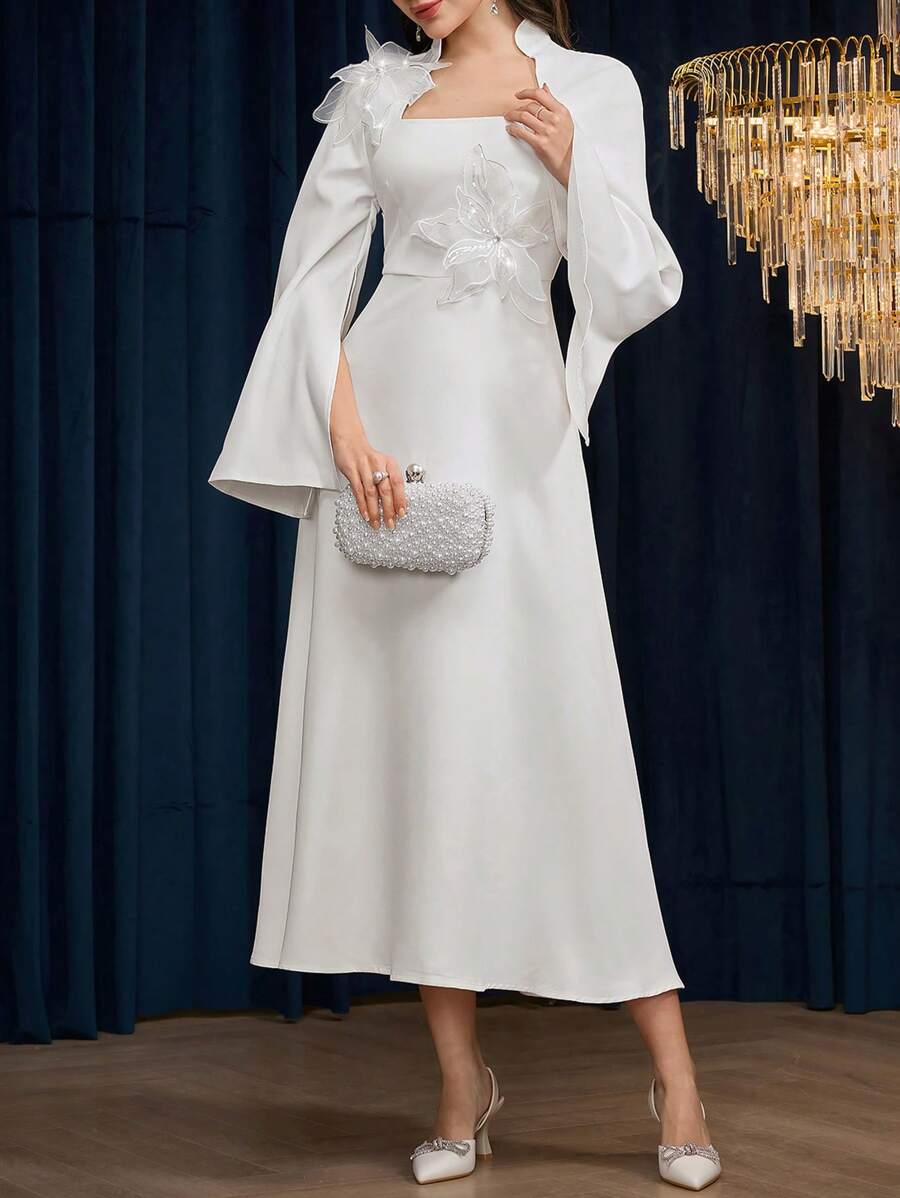 Rochie de ocazie SHEIN, alb