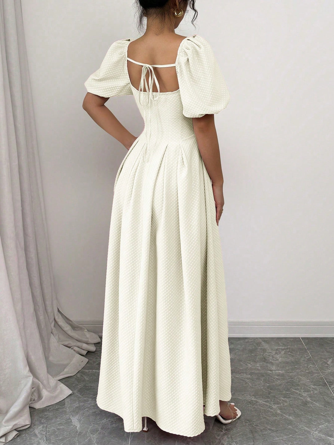 Rochie maxi SHEIN, crem