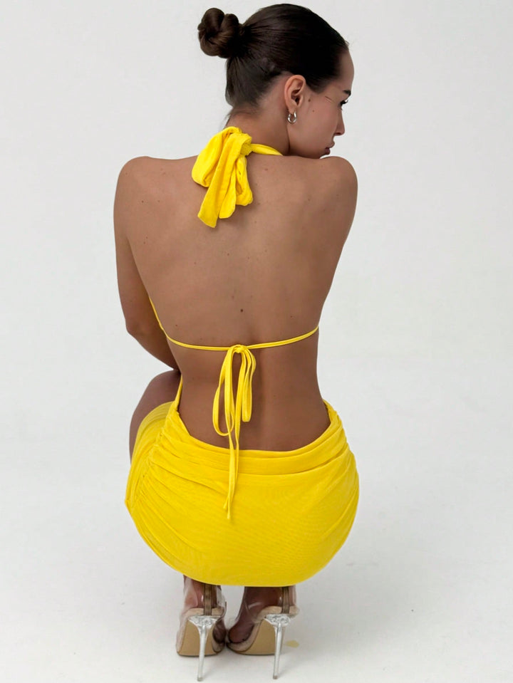 Rochie mini SHEIN, galben